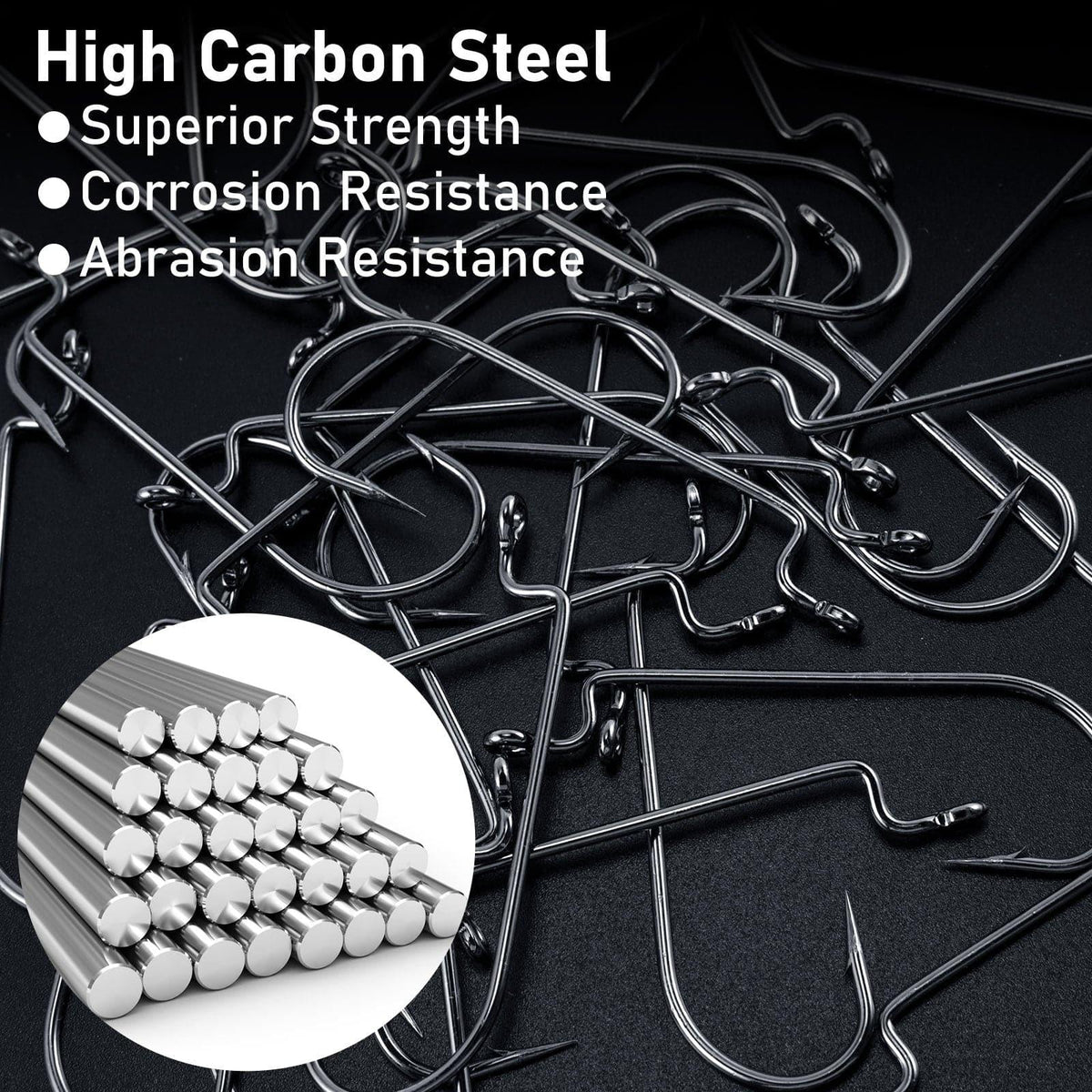 Dr.Fish 100pcs Offset Worm Hooks #1-#5/0 - Dr.Fish Tackles