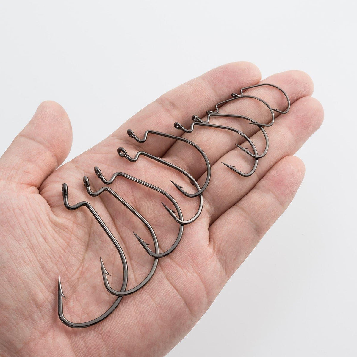 Dr.Fish 100pcs Offset Shank Worm Hooks #1-#5/0 - Dr.Fish Tackles