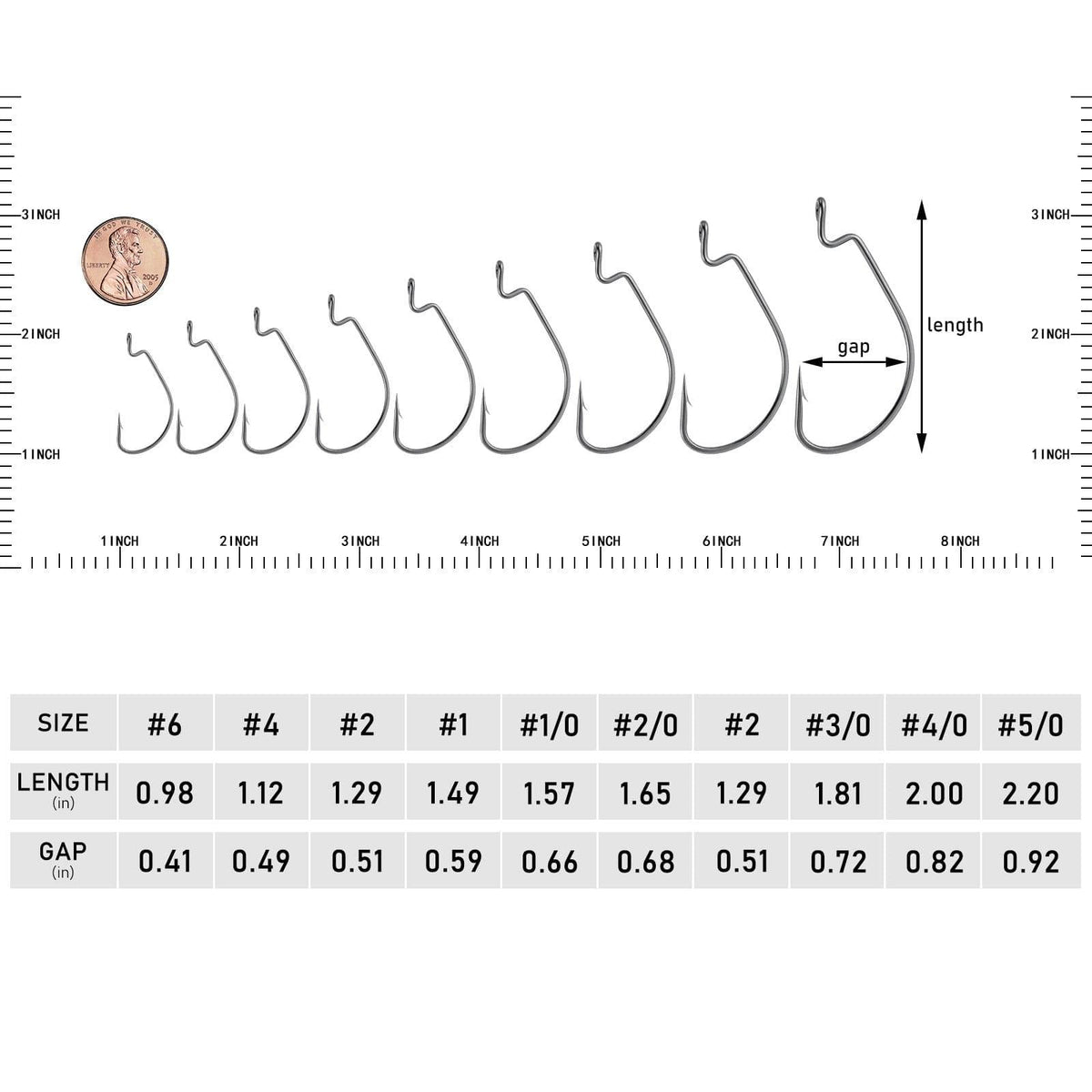 Dr.Fish 100pcs Offset Shank Worm Hooks #1-#5/0 - Dr.Fish Tackles