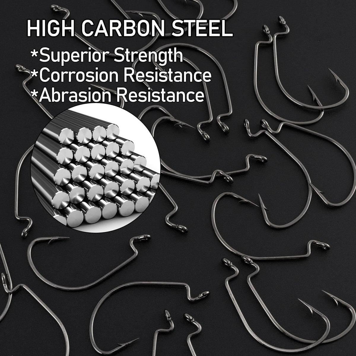 Dr.Fish 100pcs Offset Shank Worm Hooks #1-#5/0 - Dr.Fish Tackles