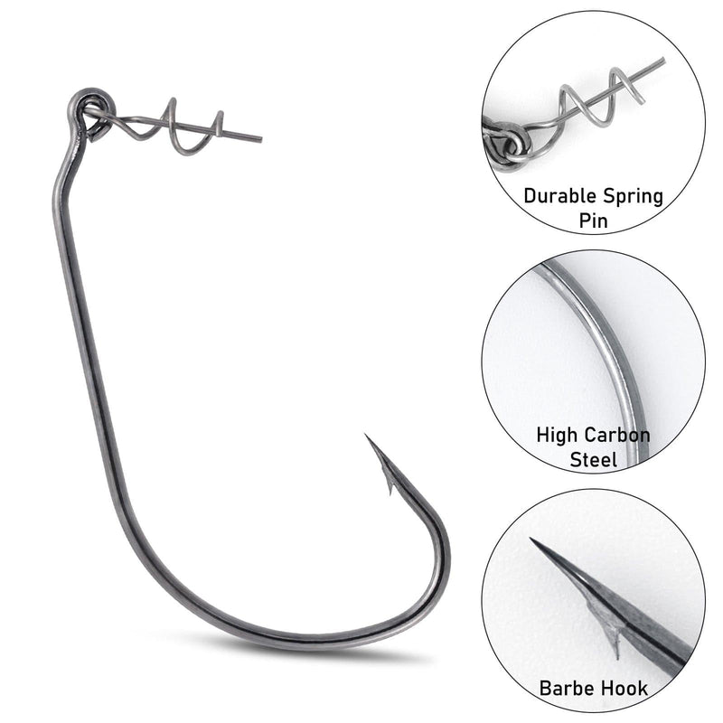 Dr.Fish 100pcs Soft Plastic Lures Worm Hooks  1/0-5/0 - Dr.Fish Tackles