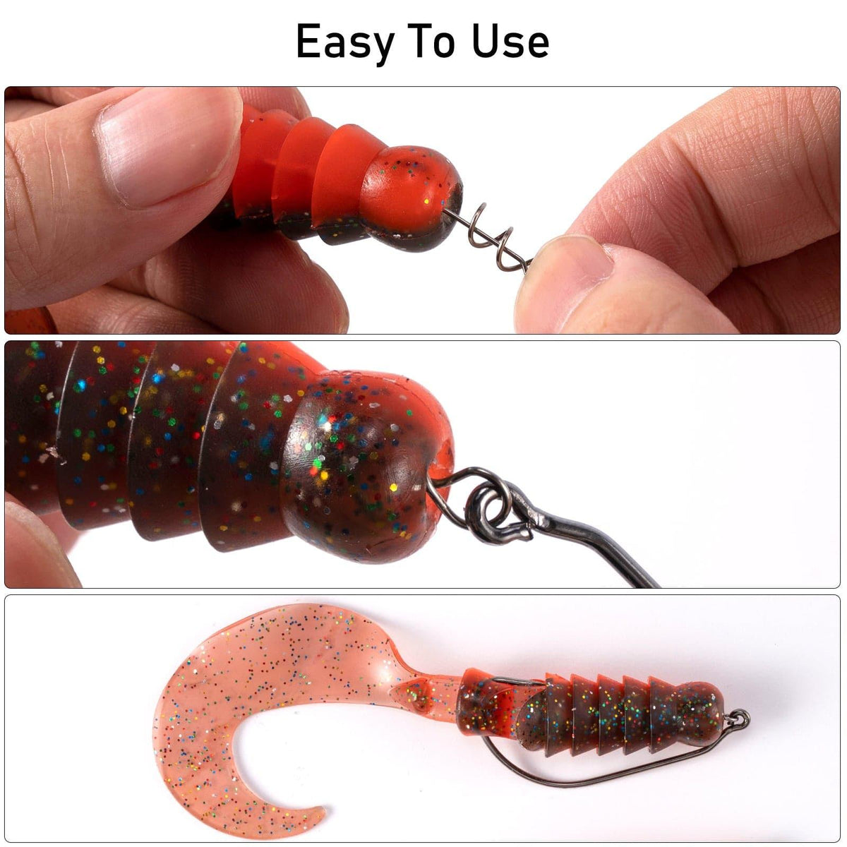 Dr.Fish 100pcs Soft Plastic Lures Worm Hooks  1/0-5/0 - Dr.Fish Tackles