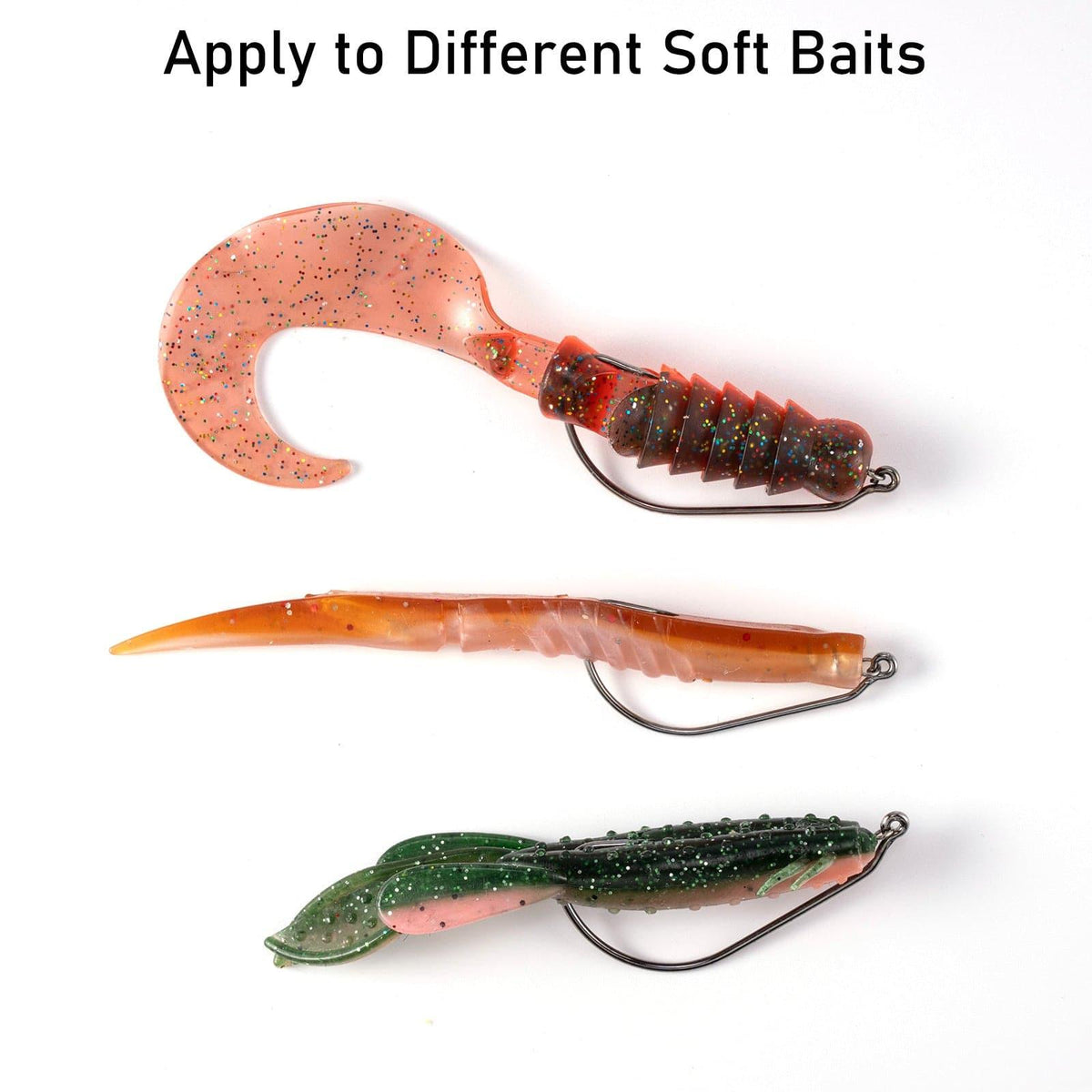 Dr.Fish 100pcs Soft Plastic Lures Worm Hooks  1/0-5/0 - Dr.Fish Tackles