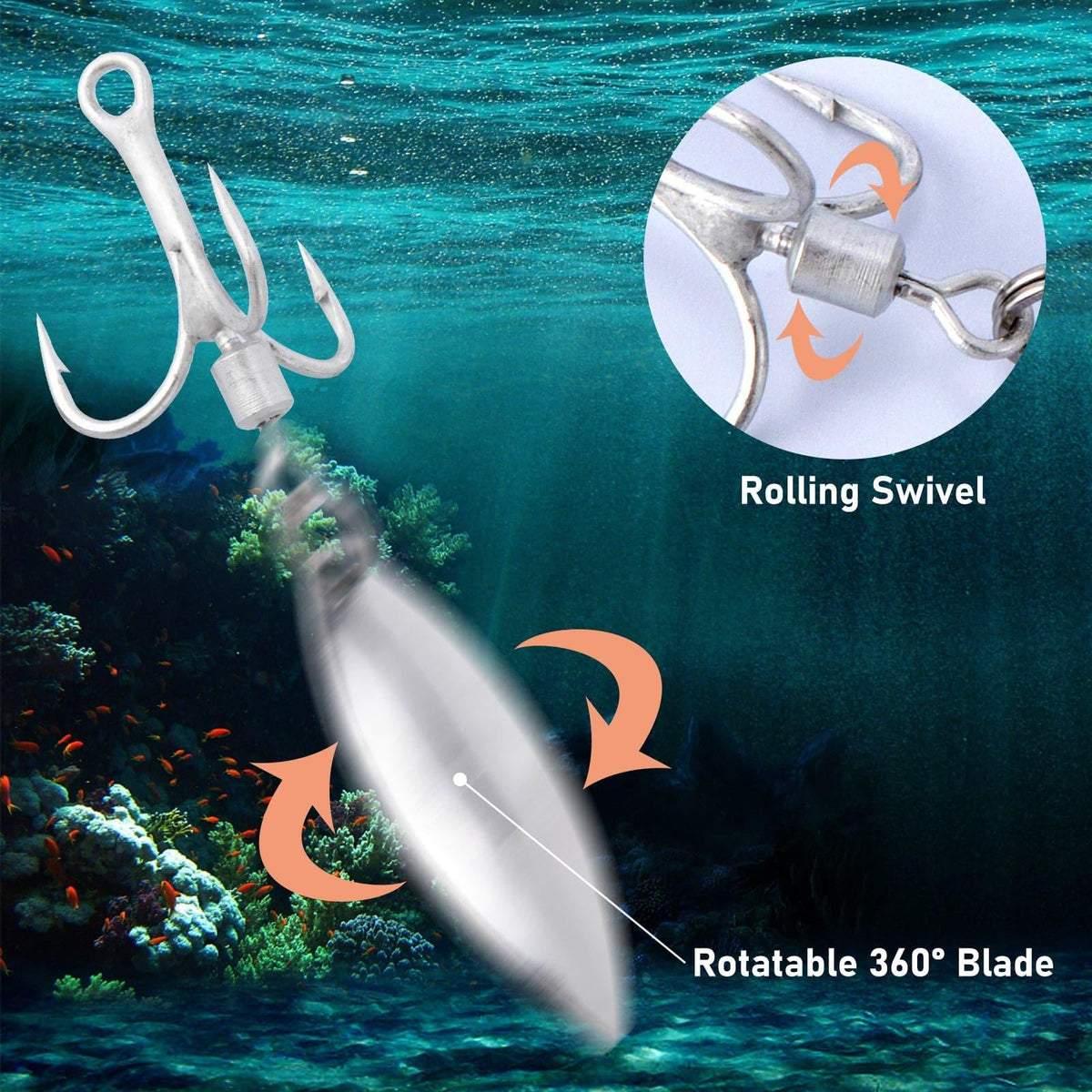 Dr.Fish10pcs Fishing Blade Spinner Hooks Fishing Lures - Dr.Fish Tackles