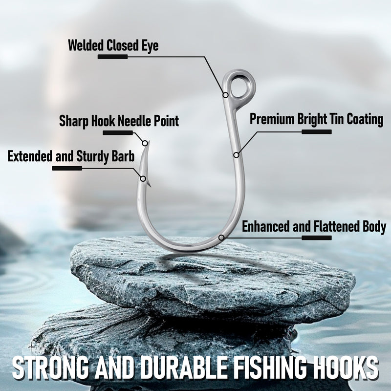 Dr.Fish 10-Pack Inline Single Hook Welded Eye