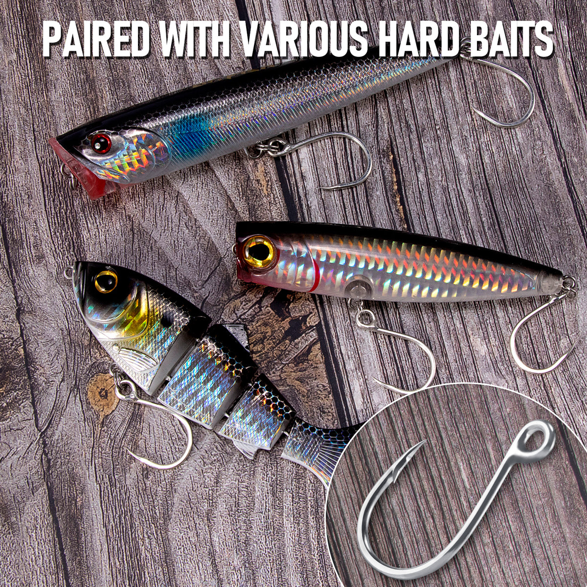 Dr.Fish 10-Pack Inline Single Hook Welded Eye