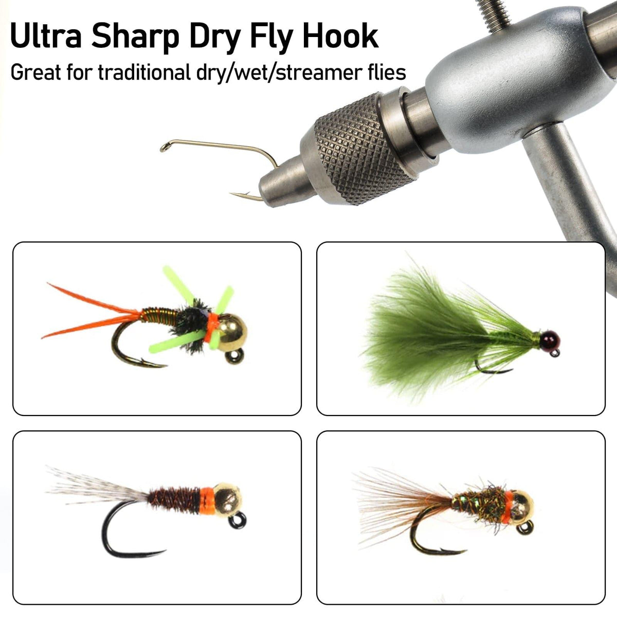 Dr.Fish 100pcs Barbless Dry Fly Hooks 12#-18# - Dr.Fish Tackles