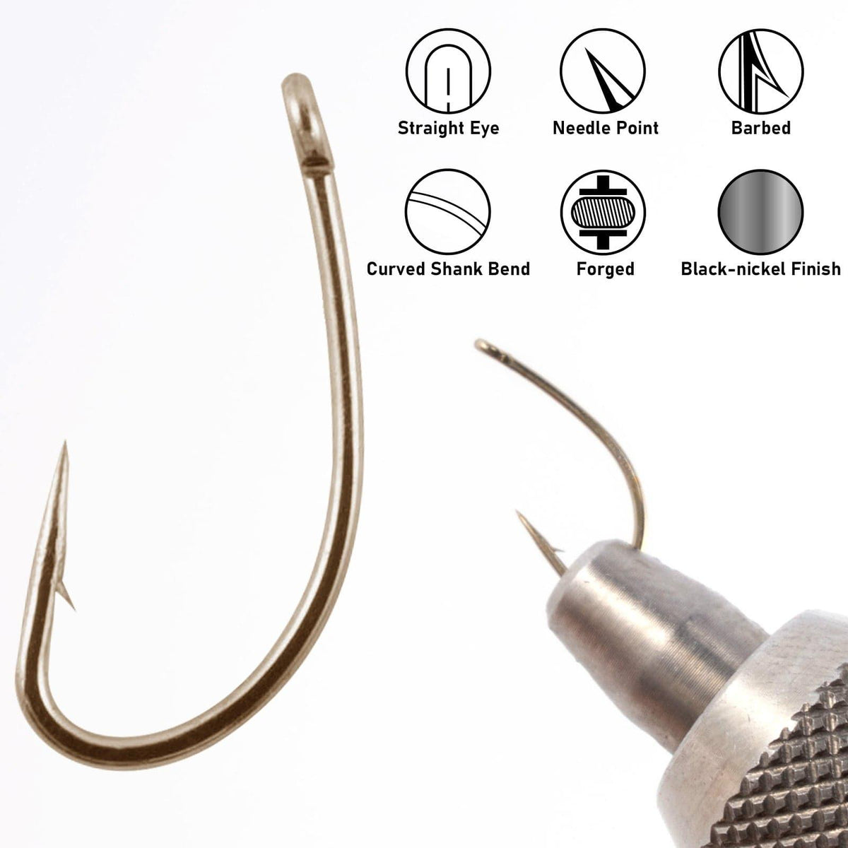 Dr.Fish 100pcs  Gold/Silver Fly Tying HooK #12-#22 - Dr.Fish Tackles
