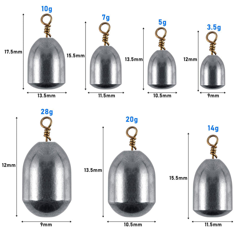 Dr.Fish 10/20pcs Bulk Iron Fishing Weight 3.5g-28g - Dr.Fish Tackles