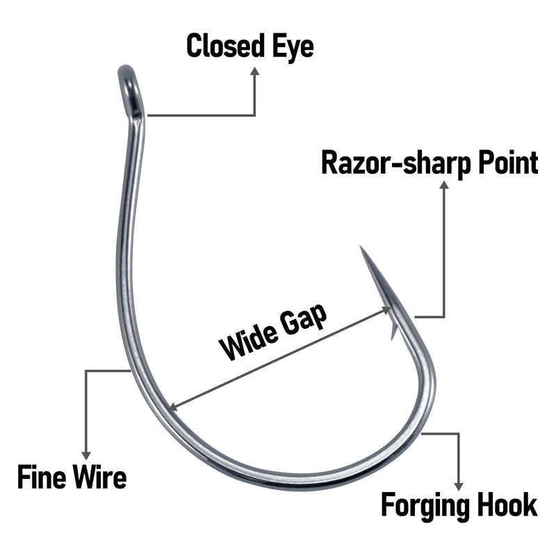 Dr.Fish 100pcs High Carbon Steel Drop Shot Hook #1-#3/0 - Dr.Fish Tackles