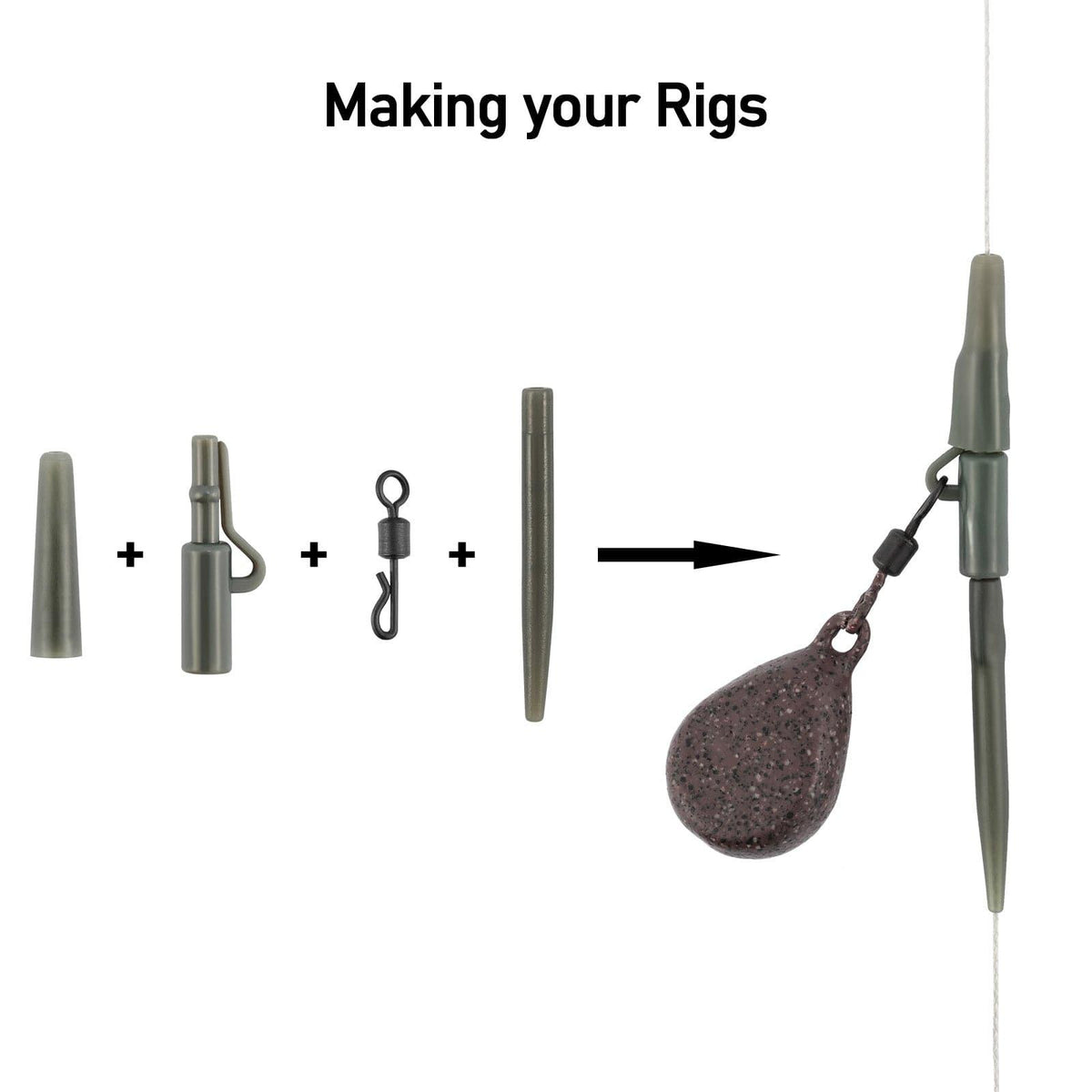 Dr.Fish 40pcs Carp Fishing Rigs Making Kit - Dr.Fish Tackles