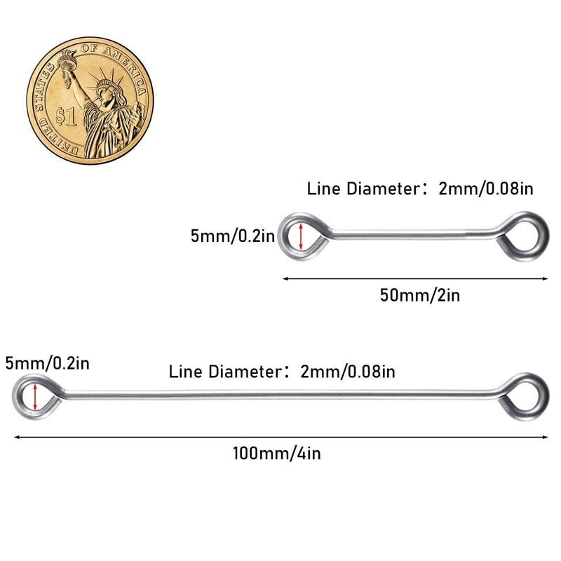 Dr.Fish 20/30/100 pcs Longtail Lead Loop Wires   2''  4'' - Dr.Fish Tackles