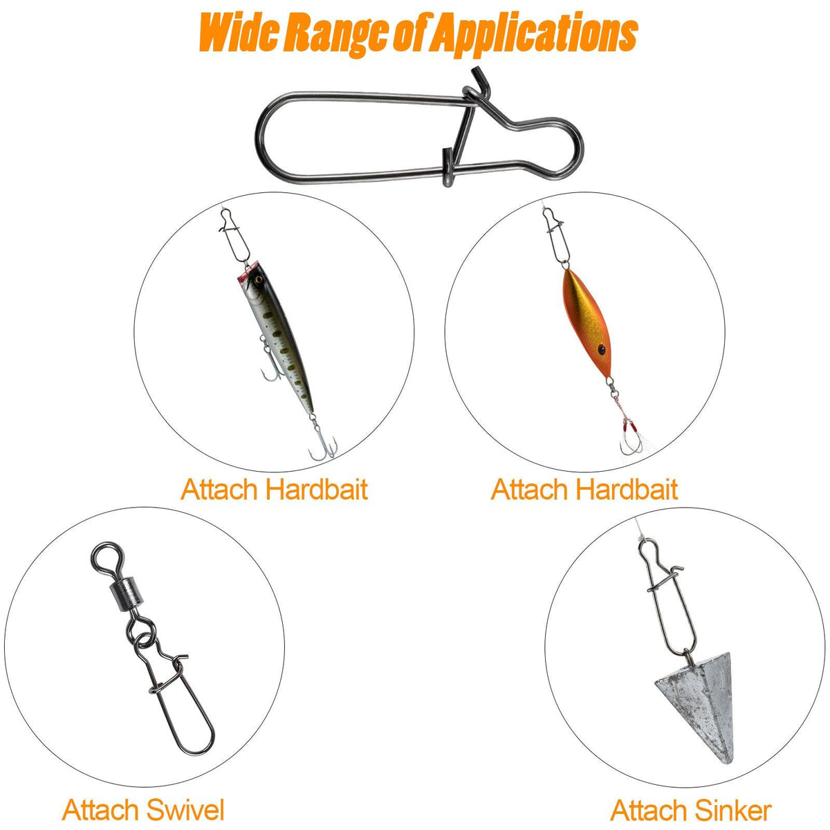 Dr.Fish 100pcs Duo-Lock Snaps 26-220lb