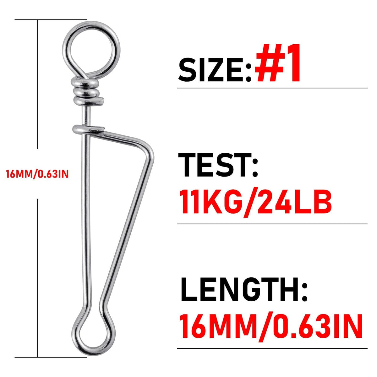 Dr.fish 20pcs Quick Change Clip Hook Lure Connector 13-209lb - Dr.Fish Tackles