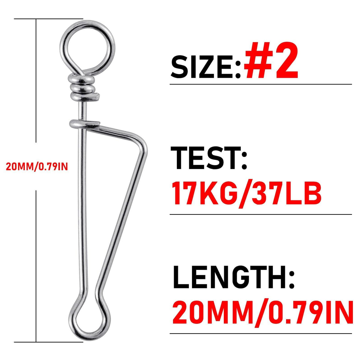Dr.fish 20pcs Quick Change Clip Hook Lure Connector 13-209lb - Dr.Fish Tackles