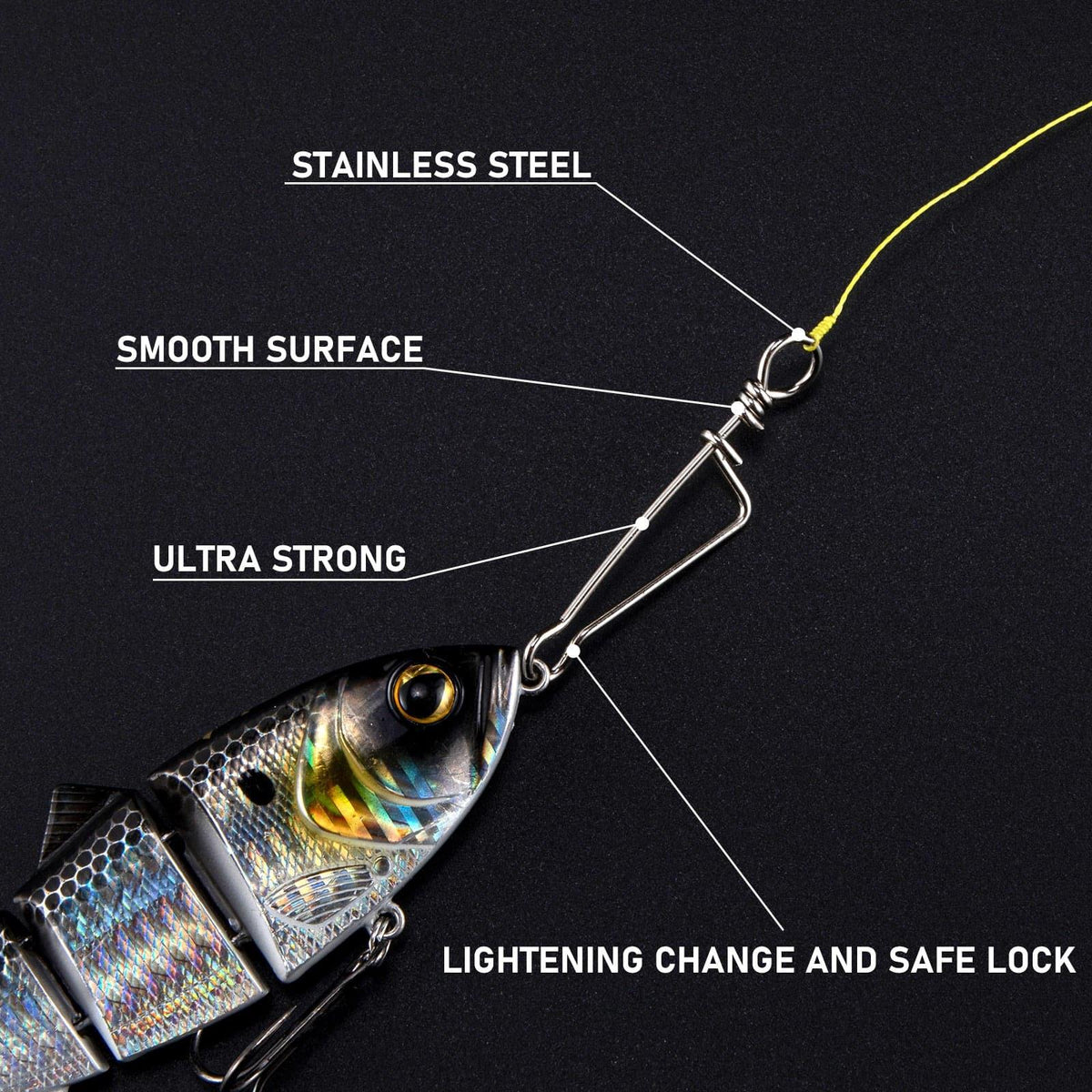 Dr.fish 20pcs Quick Change Clip Hook Lure Connector 13-209lb - Dr.Fish Tackles