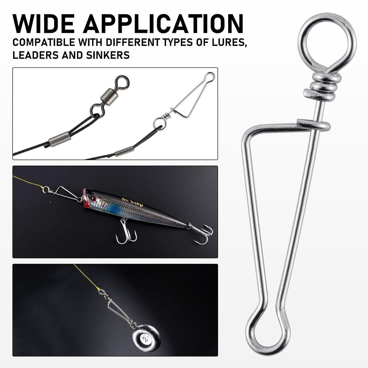Dr.fish 20pcs Quick Change Clip Hook Lure Connector 13-209lb - Dr.Fish Tackles