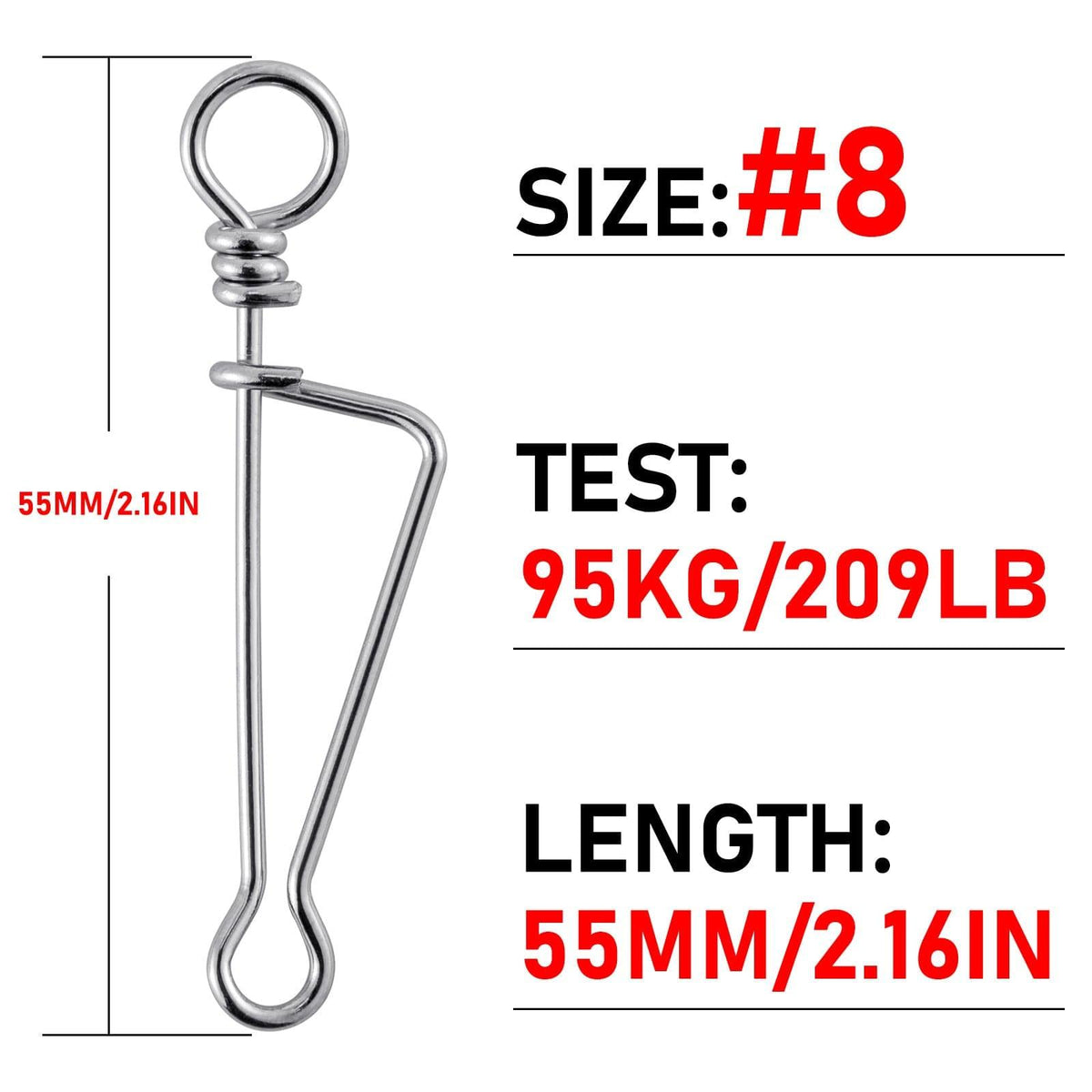 Dr.fish 20pcs Quick Change Clip Hook Lure Connector 13-209lb - Dr.Fish Tackles