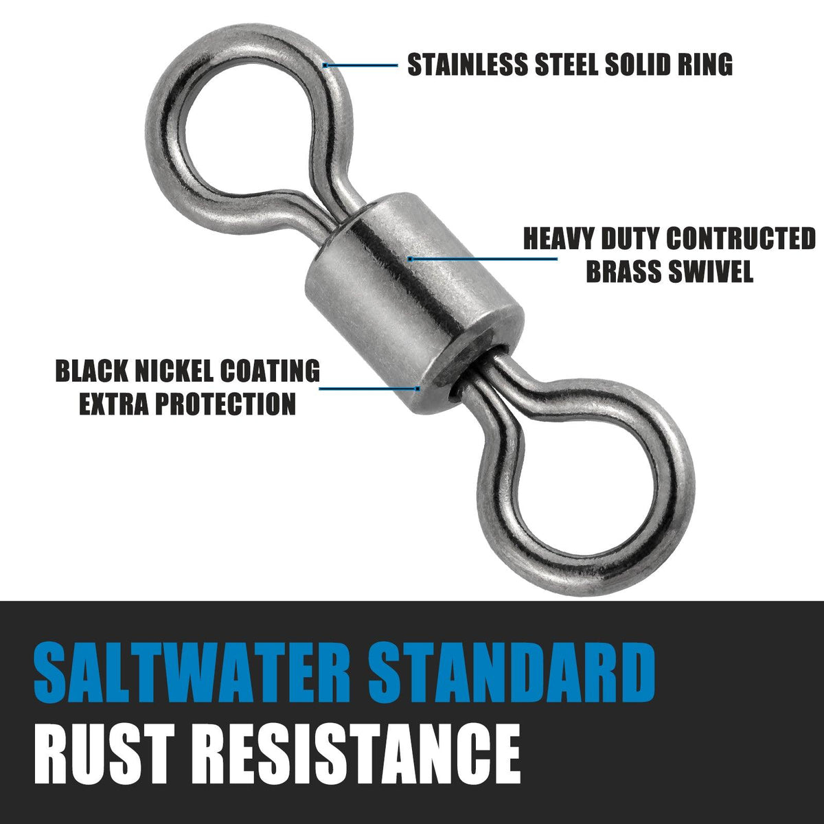 Dr.Fish 20-50pcs Rolling Swivels 20-1323lb - Dr.Fish Tackles