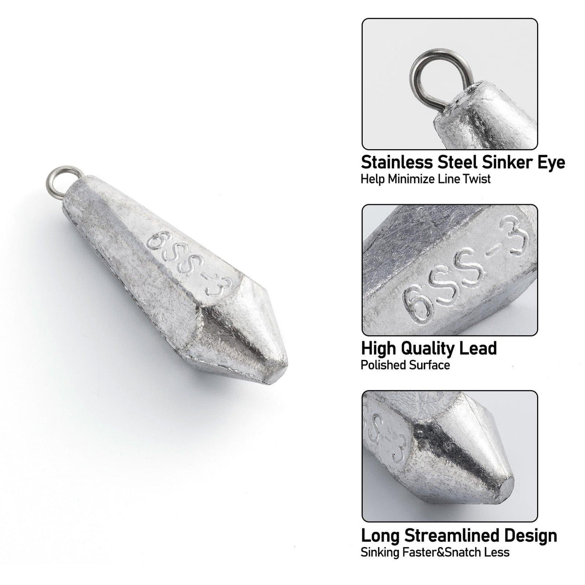 Dr.Fish 2/5/10/20pcs  Drop Shot Fishing Hexagonal Weights - Dr.Fish Tackles