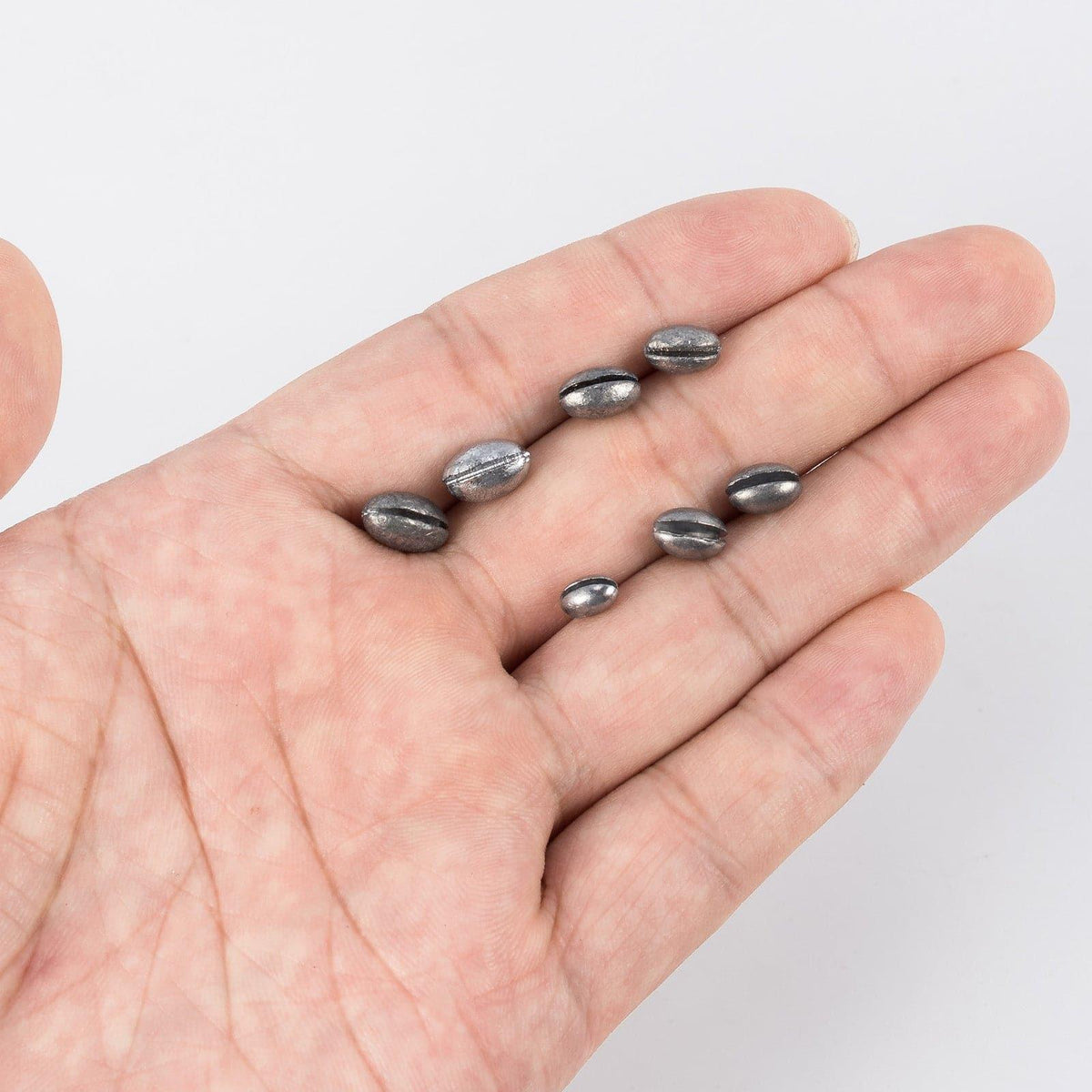 Dr.Fish 100 pcs Oval Split Sinkers  Lead Weights 1/50 to 1/14oz - Dr.Fish Tackles