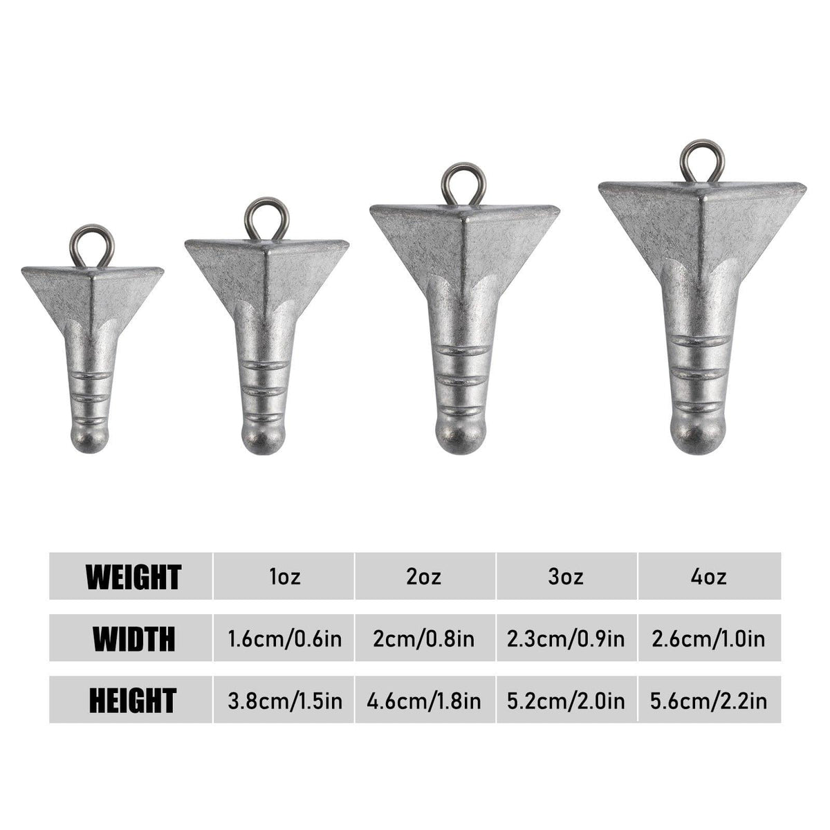 Dr.Fish 5pcs Storm Sinkers1 to 4oz - Dr.Fish Tackles