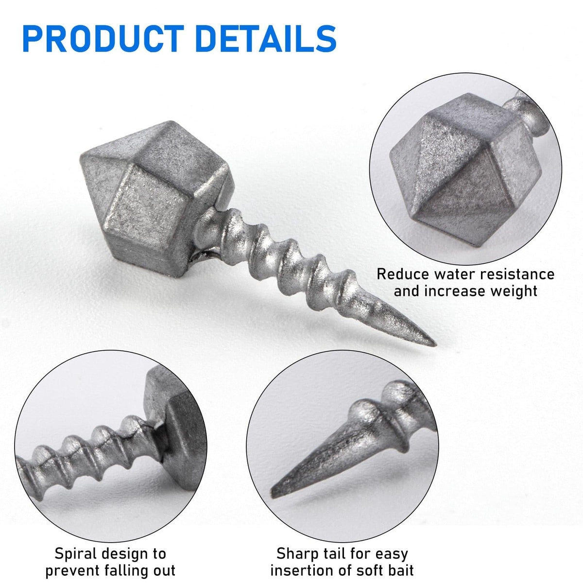 Dr.Fish 30pcs Nail Weights  1/32-3/32oz - Dr.Fish Tackles