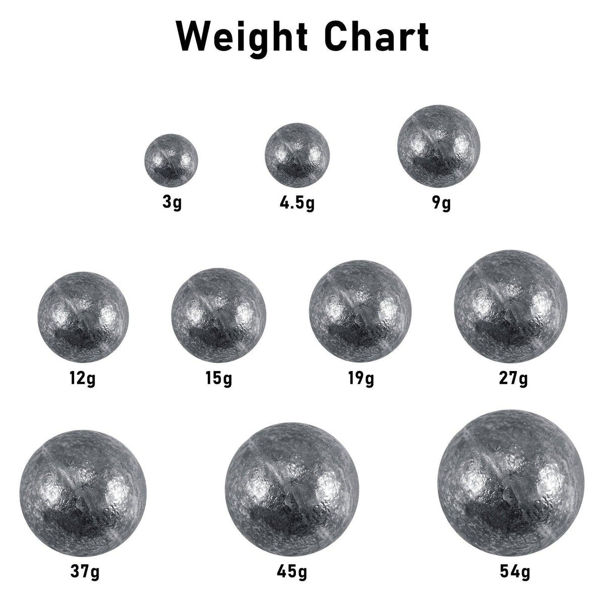 Dr.Fish 12pcs Bulk Ball Sinker Drilled In-line Weight  3-54g - Dr.Fish Tackles