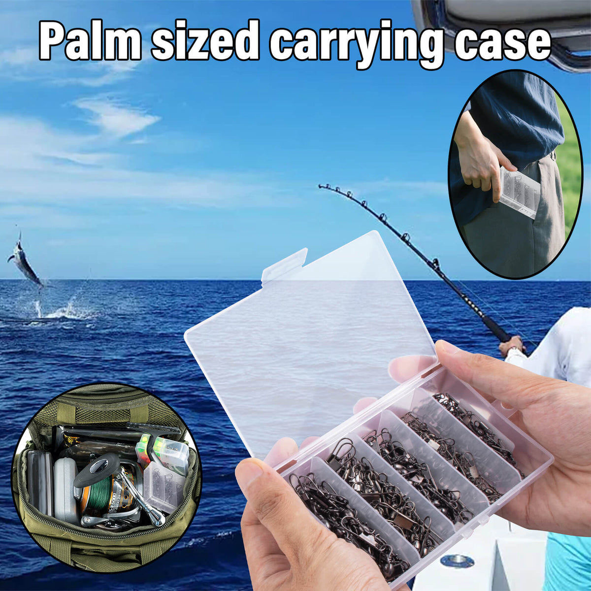 Dr.Fish 100/150/200pcs Barrel Swivels Kits 26-57lb