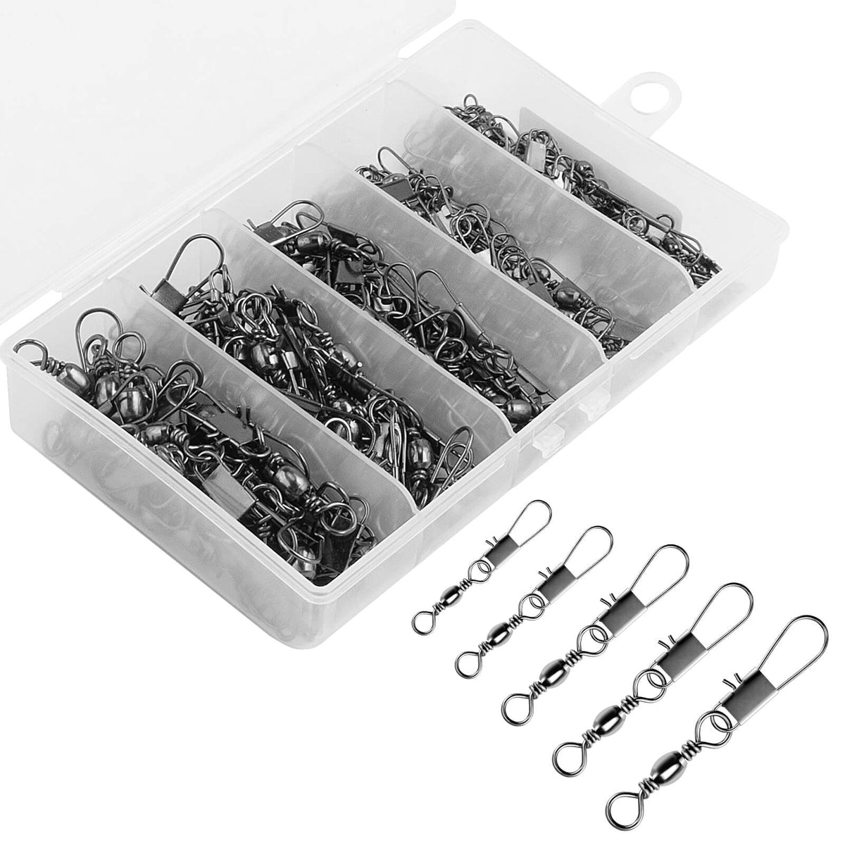 Dr.Fish 100/150/200pcs Barrel Swivels Kits 26-57lb