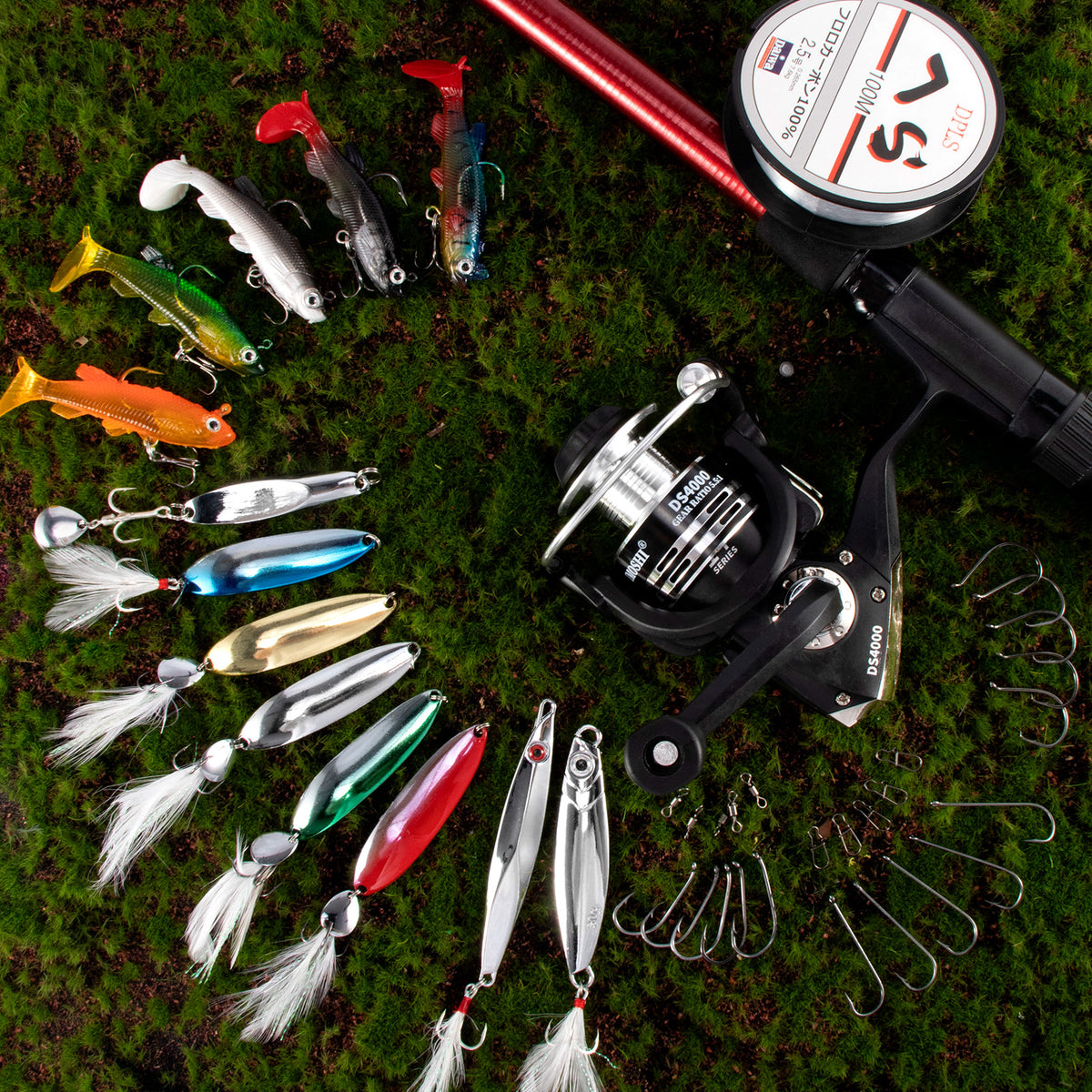 Dr.Fish Sea Fishing Rod Reel Combo Telescopic Rod 4000 Spinning Reel Combo Set