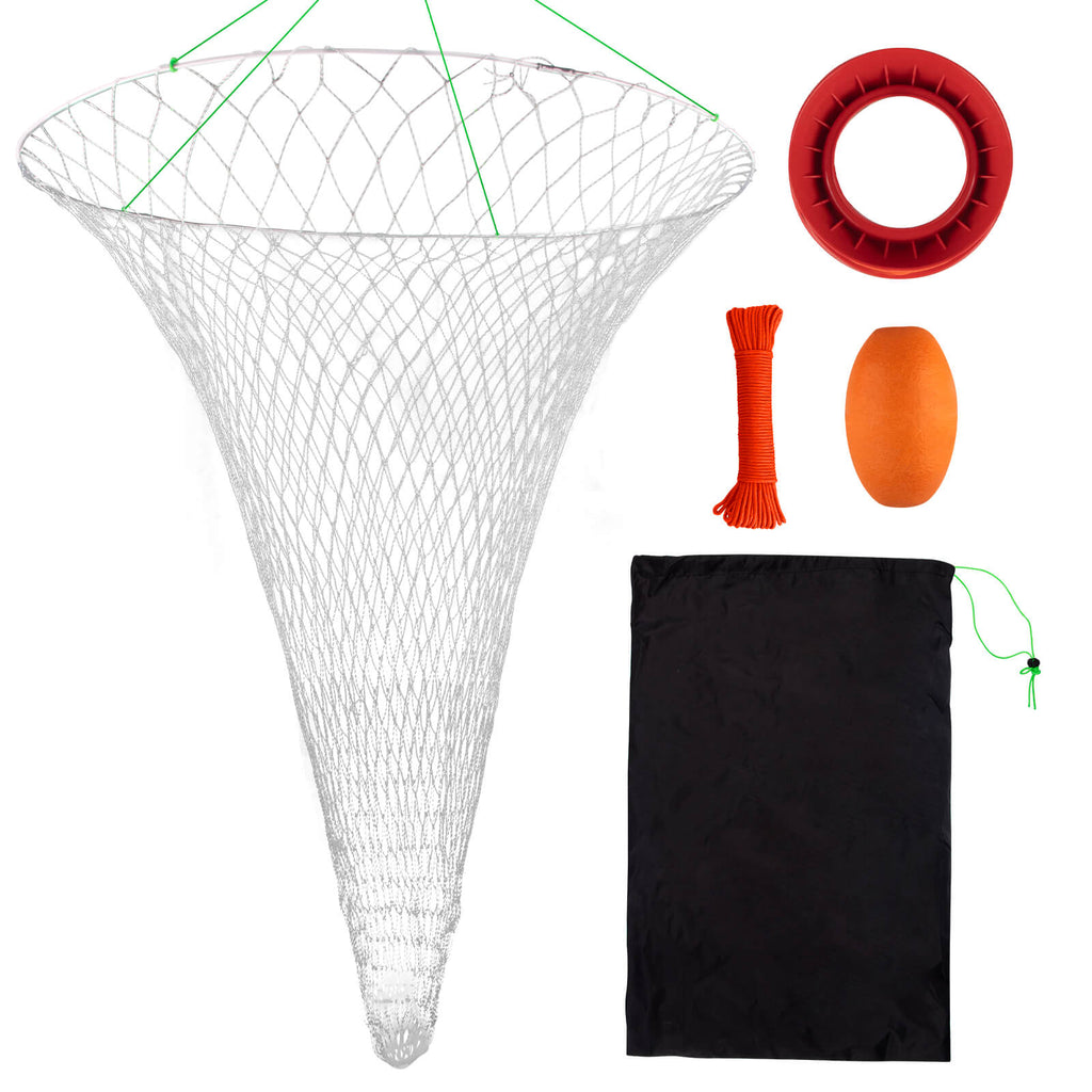 best net for pier fishing Dr.Fish Pier Fishing Net with Rope Collapsible 36''
