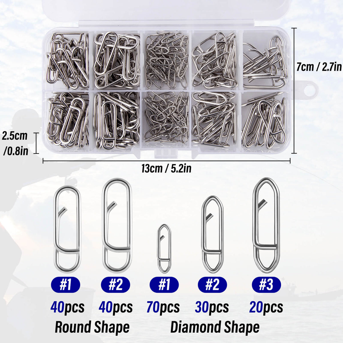 Dr.Fish 200pcs Power Speed Clips Kit 25-125lb