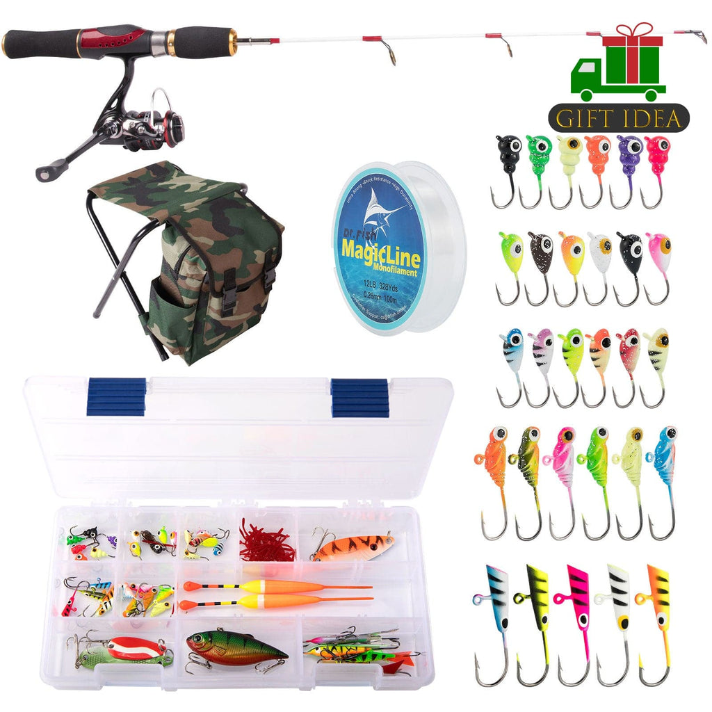2024 Happy New Year Ice Fishing Rod and Reel Combo with Lures Backpack – Dr. Fish Tackles