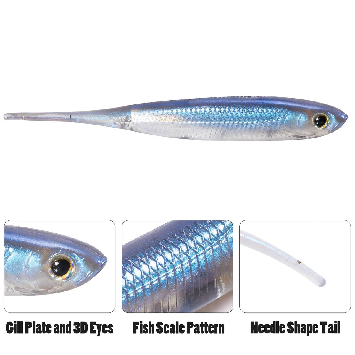 Dr.Fish Needle Tail Soft Swimbaits 3.15'' - Dr.Fish Tackles