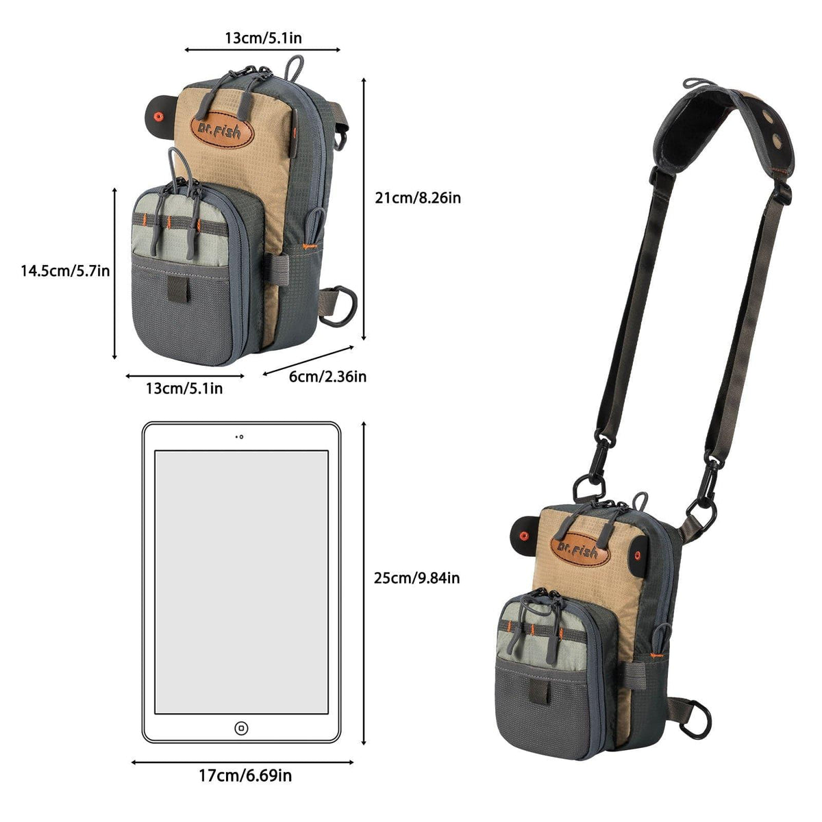Dr.Fish Fly Fishing Chest Bag Crossbody - Dr.Fish Tackles