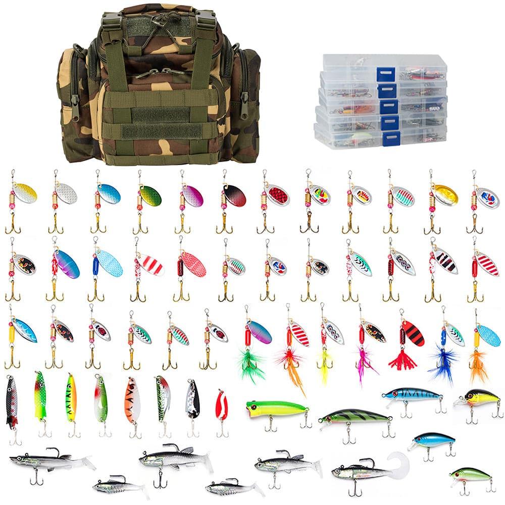 Dr.Fish Tackle Bag with 5 Boxes & 60 Lures Kit