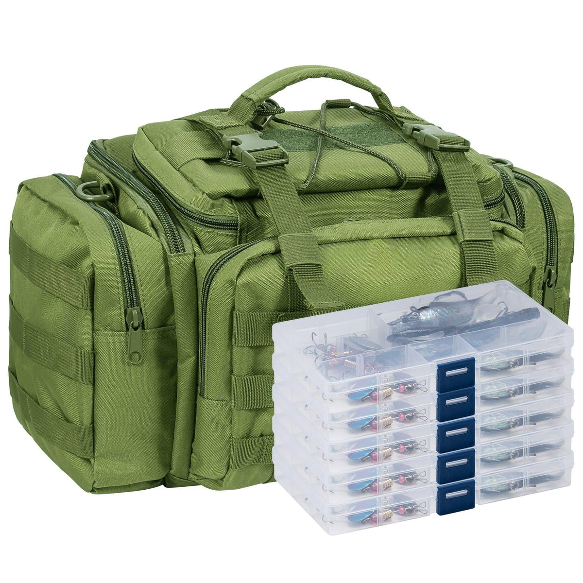 Dr.Fish Tackle Bag with 5 Boxes & 60 Lures Kit