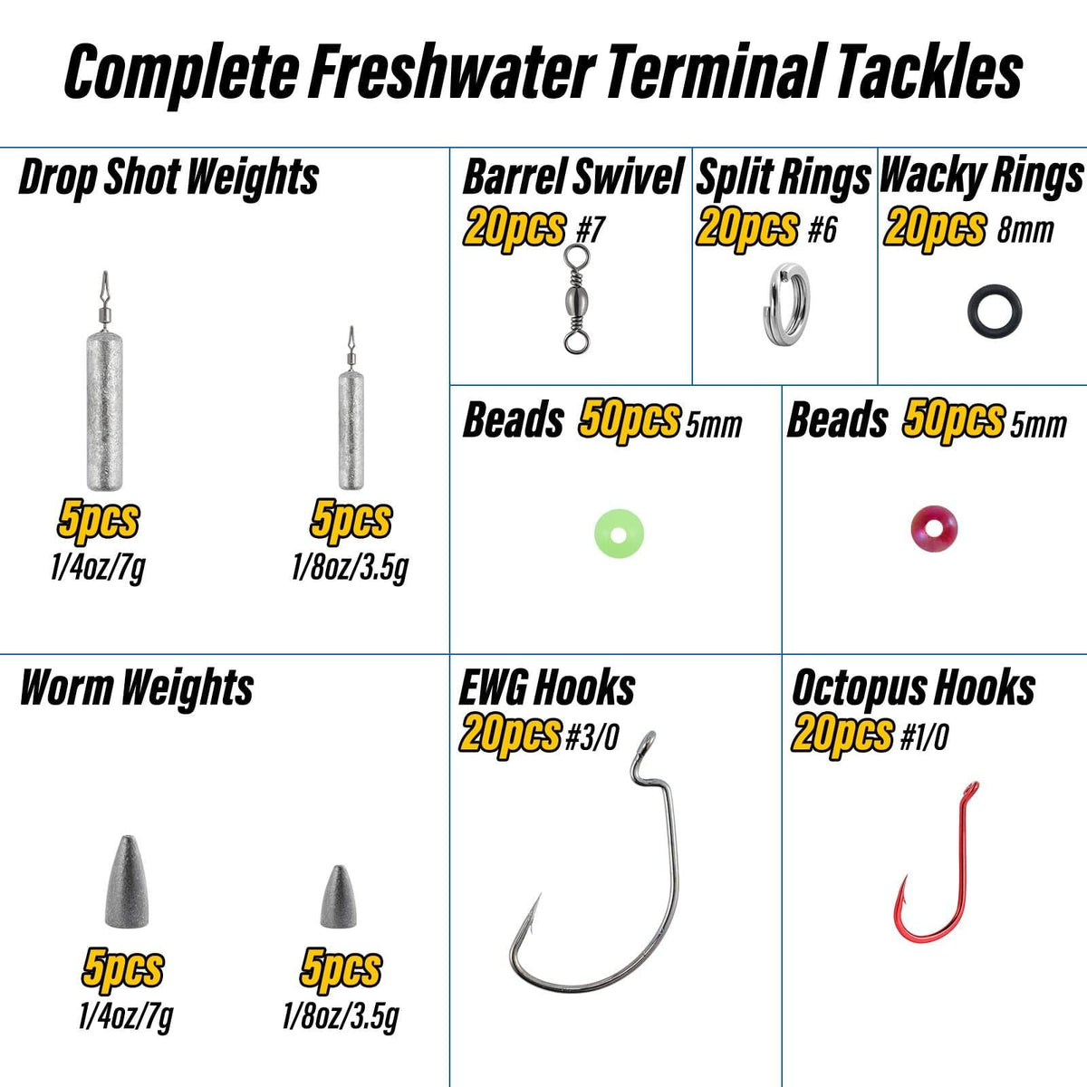 Dr.Fish 278pcs Bass Fishing Tackles Kit - Dr.Fish Tackles