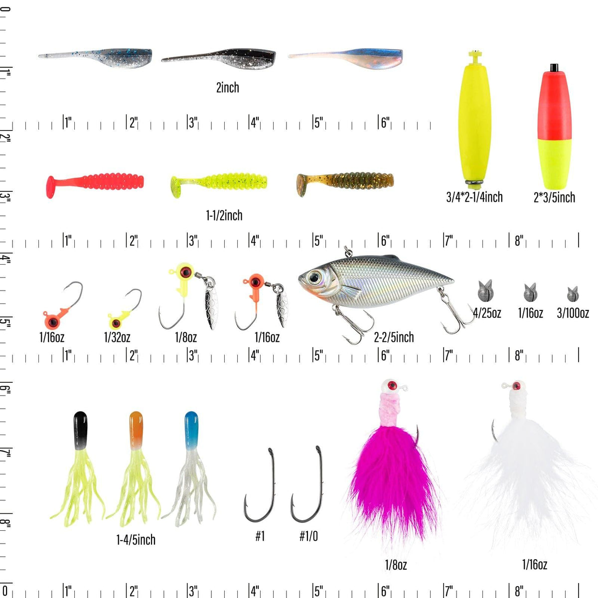 Dr.Fish 179pcs Crappie Tackles Lures Kit - Dr.Fish Tackles