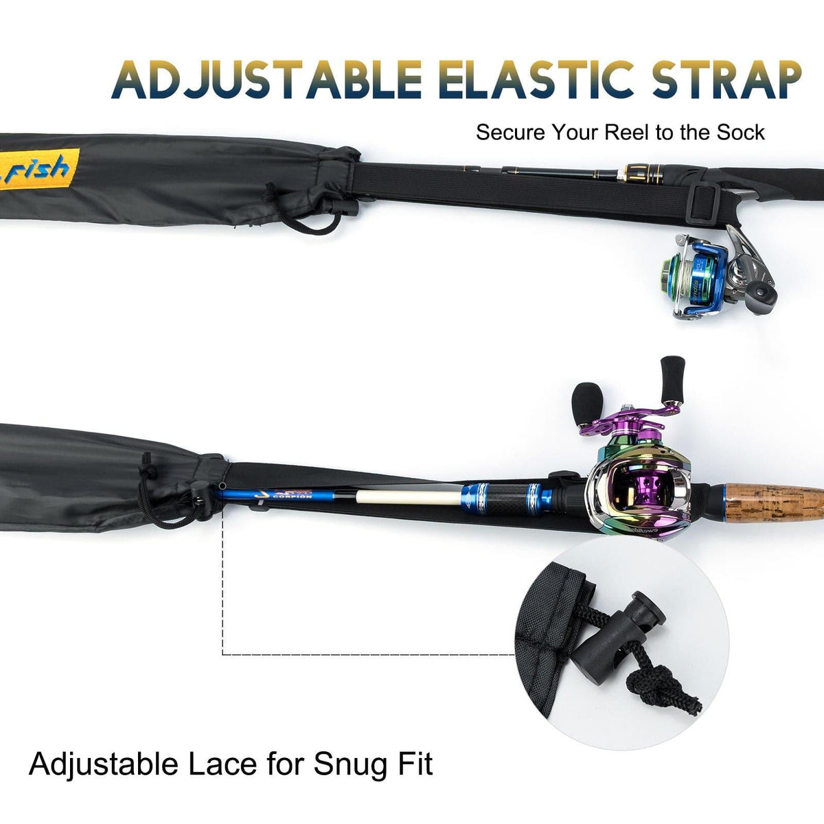 Dr.Fish Adjustable Fishing Rod Socks - Dr.Fish Tackles