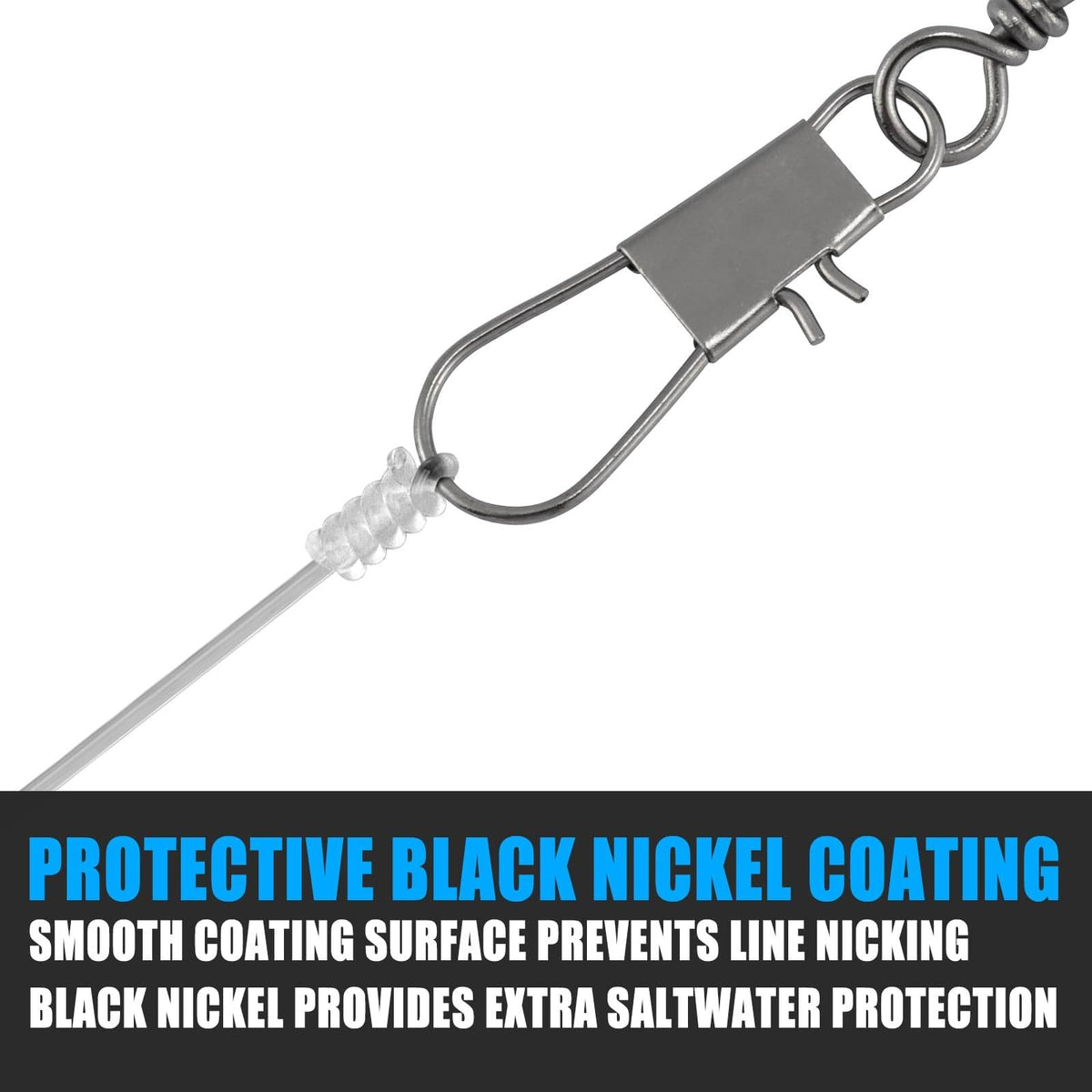 Dr.Fish 50pcs Barrel Swivel with Interlock Snap 26-132lb - Dr.Fish Tackles