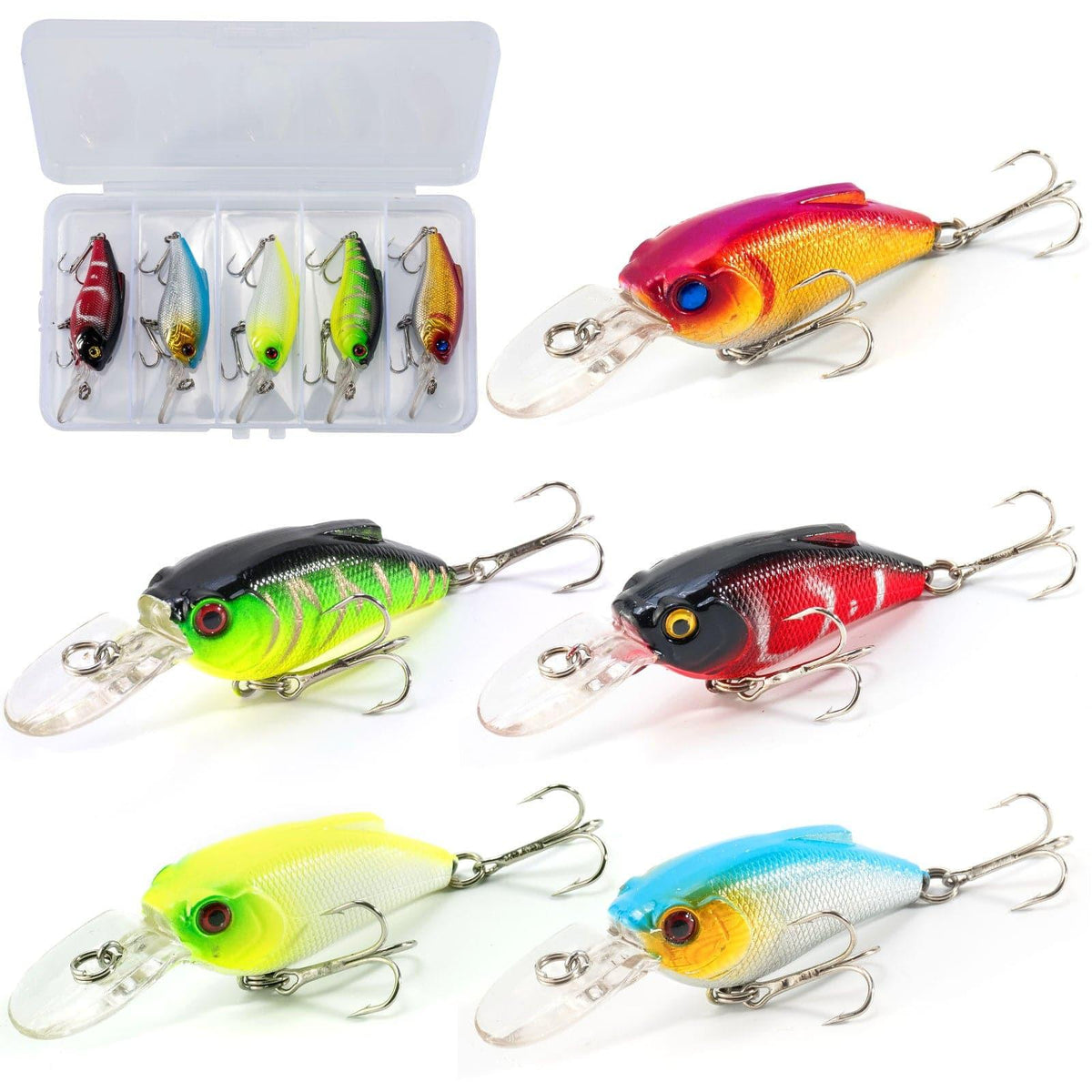 Dr.Fish 5pcs Crankbaits Lures Kit - Dr.Fish Tackles