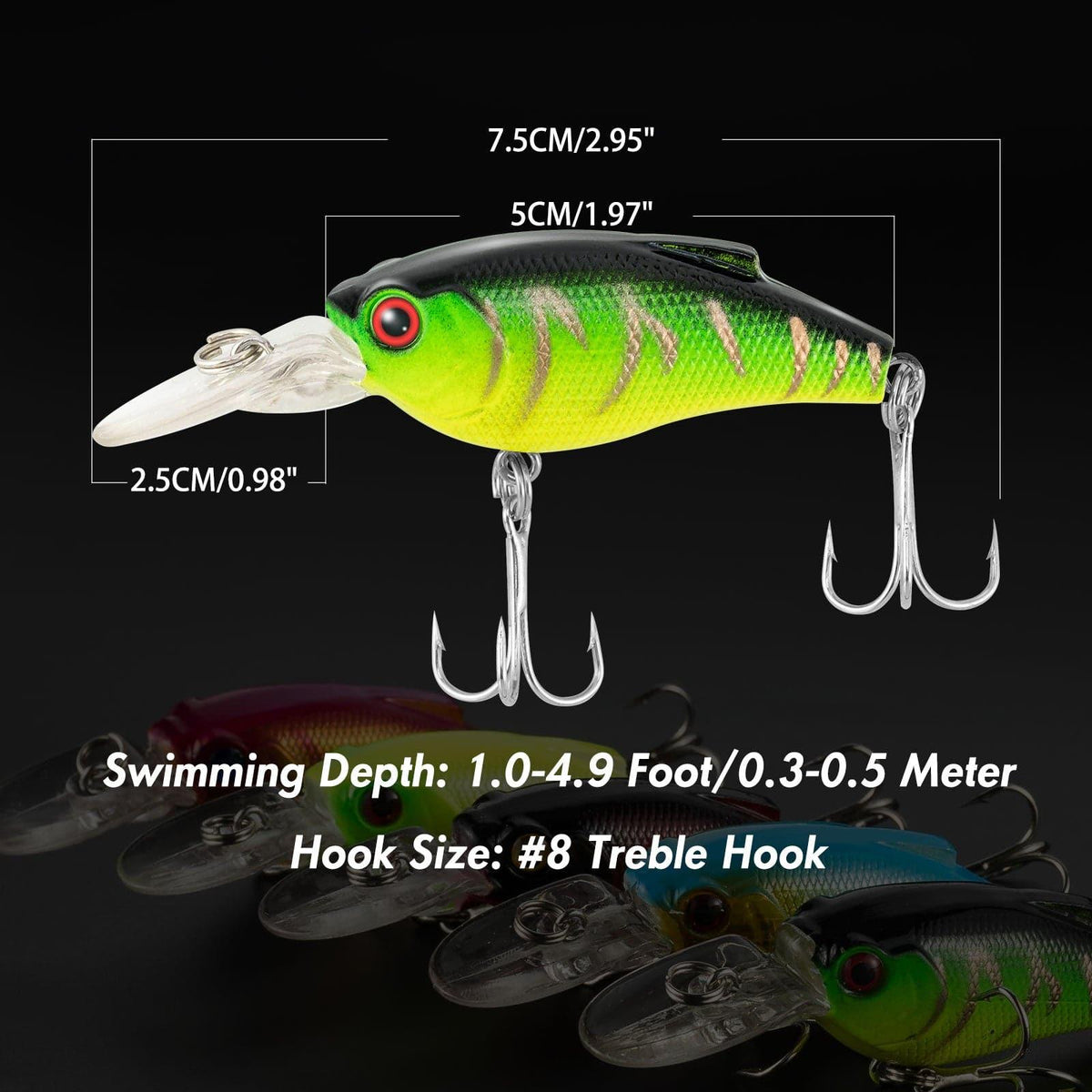Dr.Fish 5pcs Crankbaits Lures Kit - Dr.Fish Tackles