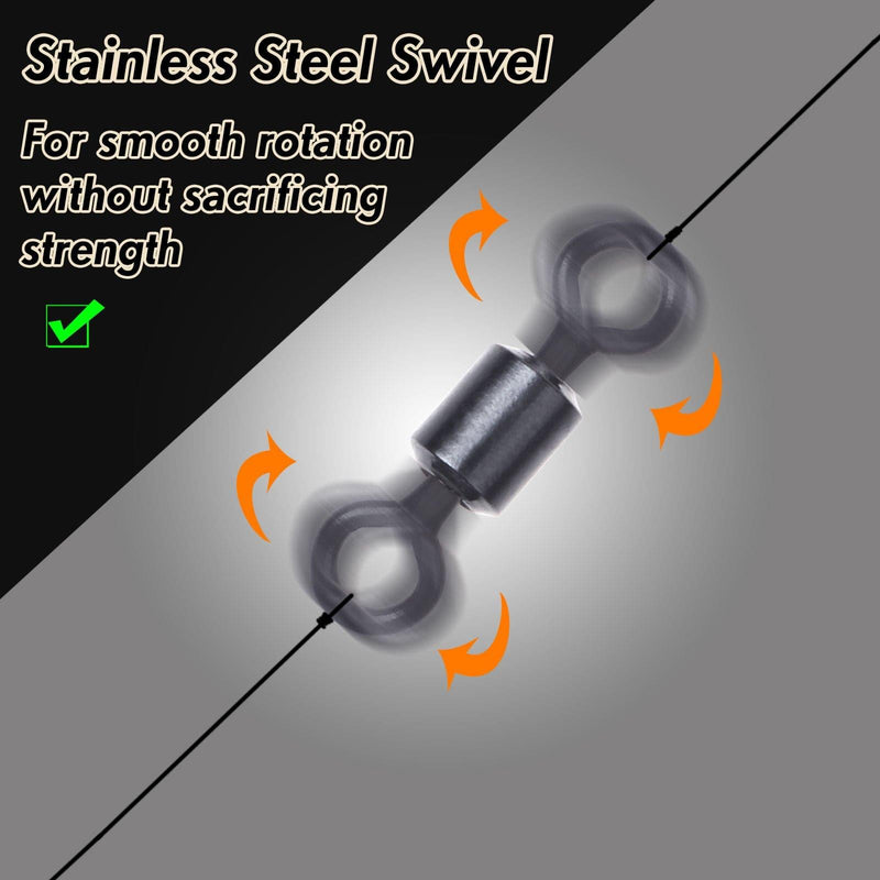 Dr.Fish 100pcs Small Rolling Swivels 30-80lb - Dr.Fish Tackles