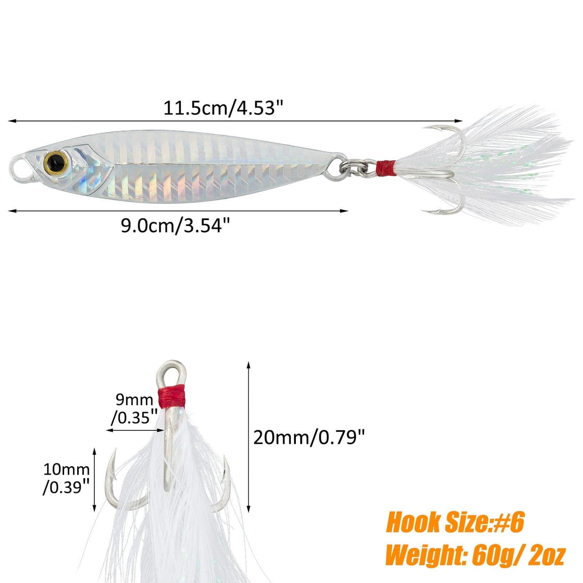 Dr.Fish 5pcs Long Casting Metal Jigs 1/2oz-2oz - Dr.Fish Tackles