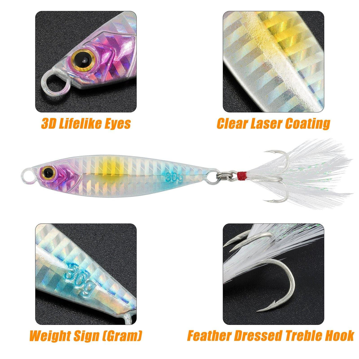 Dr.Fish 5pcs Long Casting Metal Jigs 1/2oz-2oz - Dr.Fish Tackles