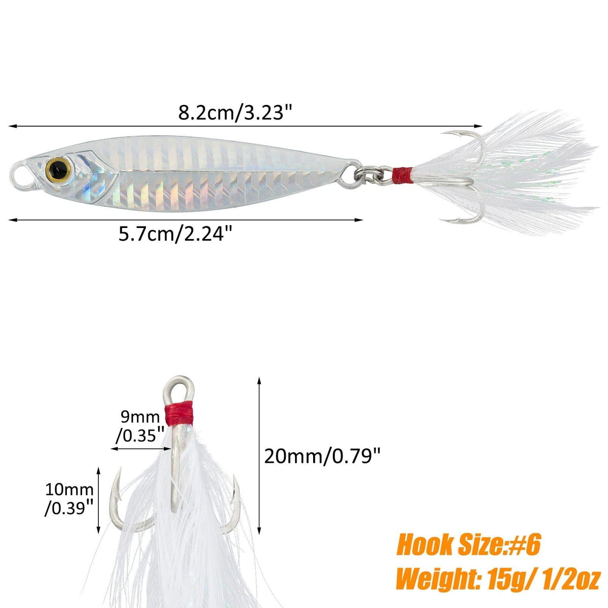 Dr.Fish 5pcs Long Casting Metal Jigs 1/2oz-2oz - Dr.Fish Tackles