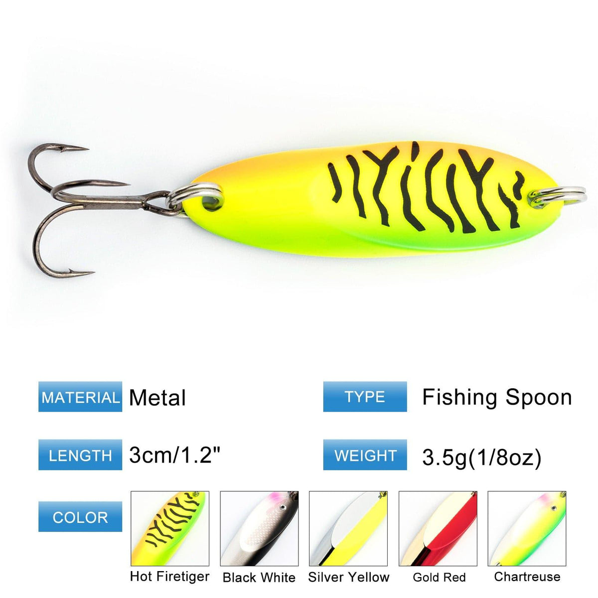 Dr.Fish 5pcs Long Casting Spoons 1/8 1/4oz - Dr.Fish Tackles