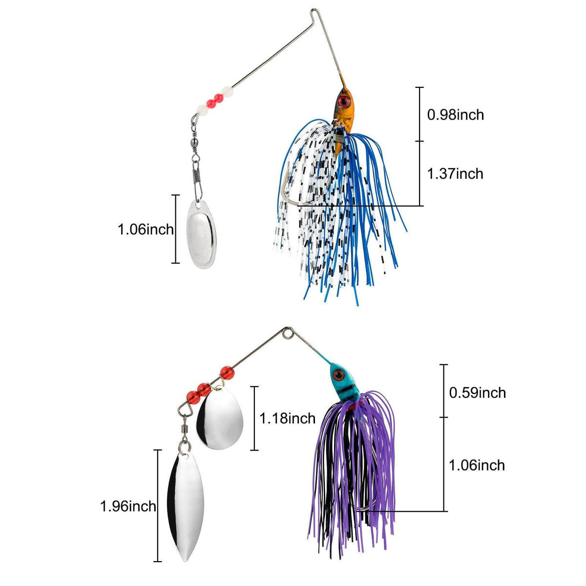 Dr.Fish 6pcs Spinnerbaits Buzzbaits Kit - Dr.Fish Tackles